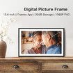 Digital Photo Frame Frameo WiFi 15.6 Inch 32GB 1920x1080 IPS HD Touch Screen Wall Mounted Tabletop Share Video Picture Smart Display Frameo