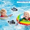 Amphibious Remote Control Car with Self-Priming Water Spray and 360 Degree Stunt Rotation for Pool & Land Play-Blue