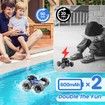 Amphibious Remote Control Car with Self-Priming Water Spray and 360 Degree Stunt Rotation for Pool & Land Play-Blue