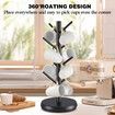 Mug Holder Tree,New Upgraded 360 Degree Rotated 8 Hooks Coffee Cup Holder,Wood Coffee Mug Rack Standing (Black)