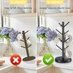 Mug Holder Tree,New Upgraded 360 Degree Rotated 8 Hooks Coffee Cup Holder,Wood Coffee Mug Rack Standing (Black)