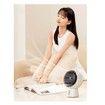 Portable Bladeless Air Circulating Fan USB Rechargeable 5000mAh Battery 5 Gear Wind Home Cordless Table Fan(White)