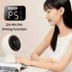 Portable Bladeless Air Circulating Fan USB Rechargeable 5000mAh Battery 5 Gear Wind Home Cordless Table Fan(White)