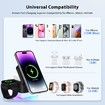 Wireless-Charger 3 in 1 Charging Station Cube with Nightlight Lamp Foldable Charger Charging Dock for iPhone 16/15/14/13/12/AirPods/Apple Watch(No Adapter)
