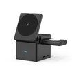 3 in 1 Wireless Charging Station for Apple Devices Magsafe Charger Stand Cube Charger for iPhone 16 15 Pro Airpods and Watch-Black