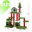 3IN1 Christmas Cat Tree Scratching Post Perch Scratcher Climbing Tower Gym Condo Toy DIY Playhouse Hammock Pet Furniture