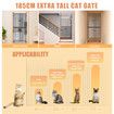 Retractable Safety Gate Pet Dog Cat Extra Tall Fence Enclosure Barrier Safe Guard Security Fencing for Doorway Stairs Kitchen 190 to 250cm Black