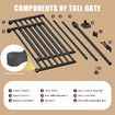 Retractable Safety Gate Pet Dog Cat Extra Tall Fence Enclosure Barrier Safe Guard Security Fencing for Doorway Stairs Kitchen 190 to 250cm Black