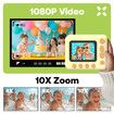 Kids Instant Print Camera,1080P Digital Camera 2.4Inch IPS Screen 10X Zoom Built-in Battery, Birthday Gift for Boy Girl (Green)