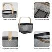 Metal Mesh Steel Basket Garden Harvest Basket Vegetables Square Wire Basket with Handle Storage Organizer Multi-functional Fruit Basket (Black)