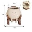 Smily Face Planter Pot Cute Resin Flower Head Planters Unique Sit Rocking Chair Succulent Pots Gift IdeaI for Christmas with Drainage Hole