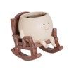 Smily Face Planter Pot Cute Resin Flower Head Planters Unique Sit Rocking Chair Succulent Pots Gift IdeaI for Christmas with Drainage Hole