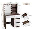 Hollywood Vanity Table Dressing Makeup Desk Modern Dresser Bedroom Furniture with 12 LED Lighted Mirror 4 Drawers 3 Compartments