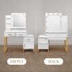 Hollywood Mirror Makeup Table Vanity Dressing Desk Dresser Bedroom Furniture with 9 LED Lights 4 Drawers Storage Shelves 3 Lighting Colours
