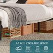 Queen Size Bed Frame Mattress Base Bedroom Furniture Upholstered Foundation Platform PU Wooden Metal with RGB Storage