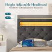 Double Size Bed Frame Base LED Bedroom Furniture Mattress Platform Foundation Metal Wooden Fabric with Drawers