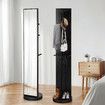 Full Length Body Mirror Large Long Tall Floor Free Standing Rotating Stand Up Alone Makeup Dressing Home Decor Black with Storage