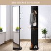 Full Length Body Mirror Large Long Tall Floor Free Standing Rotating Stand Up Alone Makeup Dressing Home Decor Black with Storage