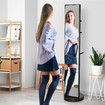 Full Length Body Mirror Large Long Tall Floor Free Standing Rotating Stand Up Alone Makeup Dressing Home Decor Black with Storage