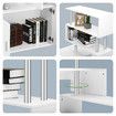 Office Computer Desk L Shaped Rotating Corner Study Gamer Furniture Home Work Writing Gaming Executive Table Modern with Bookshelf 2 Cabinets