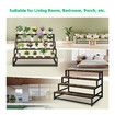 4 Tiered Plant Stand Metal Flower Pot Shelf Indoor Outdoor Corner Holder Garden Herb Shelves Large Storage Rack Black Brown