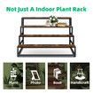 4 Tiered Plant Stand Metal Flower Pot Shelf Indoor Outdoor Corner Holder Garden Herb Shelves Large Storage Rack Black Brown