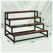 4 Tiered Plant Stand Metal Flower Pot Shelf Indoor Outdoor Corner Holder Garden Herb Shelves Large Storage Rack Black Brown