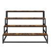 4 Tiered Plant Stand Metal Flower Pot Shelf Indoor Outdoor Corner Holder Garden Herb Shelves Large Storage Rack Black Brown