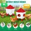 Chicken Bird Feeder Waterer Set Auto Food Water Dispenser Automatic Feeding Poultry Chook Coop Fence Drinker Cup Gravity Fed Drinking 8KG 8L