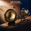 Portable Clip On Fan USB Battery Powered Air Circulation Clamp Desk Car Cooling Pram 360 Degree Rotation with Lights for Office Stroller Camping