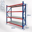 Luxsuite Shelving Garage Warehouse Rack Pallet Racking Storage Shelves 2x2m Adjustable 4 Tier Unit Metal Shelf Organiser for Home Office Kitchen