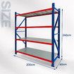 Luxsuite Garage Shelving Warehouse Rack Pallet Racking Storage Shelves Adjustable 4 Tier Unit Metal Shelf Organiser 2x2.4m for Home Office