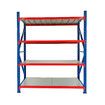 Luxsuite Garage Shelving Warehouse Rack Pallet Racking Storage Shelves Adjustable 4 Tier Unit Metal Shelf Organiser 2x2.4m for Home Office