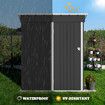 Garden Storage Shed Outdoor Backyard Tool Garage Bike Lockable Utility House Pet Dog Cat Shelter Galvanised Steel Plastic Tilted Roof 160x95x180cm