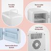 Maxkon 4L Mini Fridge Home Travel 12V Portable Small Personal Car Refrigerator Cooler Warmer for Food Drink Skincare Cosmetics Medication White