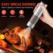Electric Salt and Pepper Grinder Set Automatic Battery Pepper Mill Shakers Adjustable Coarseness Easy Filling Upgraded Larger Capacity with Led (2 Pack)