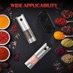 Electric Salt and Pepper Grinder Set Automatic Battery Pepper Mill Shakers Adjustable Coarseness Easy Filling Upgraded Larger Capacity with Led (2 Pack)