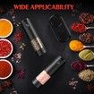 Electric Salt and Pepper Grinder Set Automatic Battery Pepper Mill Shakers Adjustable Coarseness Easy Filling Upgraded Larger Capacity with Led (2 Pack)