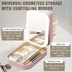 LED Lighted Travel Makeup Mirror Lights jewelry Box USB Power Light Colors Adjustable Brightness 3Colors Dimmable Portable Gift Girl Women