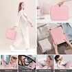 Makeup Bag Mirror LED Lighted Travel Makeup Train Case Cosmetic Bag Organizer Mirror Lights Make up Bag Light up Mirror Adjustable Divider Brush