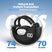 3-in-1 Translation Earbuds Language Translator Earphone in Real Time Supports 144 and 8 Offline OWS for iOS & Android Ideal for Travel(Black)