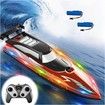 Self Righting RC Boat with LED Light for Men Women and Kids 4 to 12, 2.4Ghz Fast RC Boat, Red