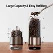 2 Pack Electric Salt and Pepper Grinder Set, Rechargeable Automatic Salt and Pepper Mill Grinder with Adjustable Coarseness