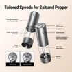 2 Pack Electric Salt and Pepper Grinder Set, Rechargeable Automatic Salt and Pepper Mill Grinder with Adjustable Coarseness
