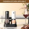 Electric Salt and Pepper Grinder Set Automatic Salt and Pepper Grinder Set with Charging Base and LED Light, Adjustable Coarseness