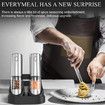 Electric Salt and Pepper Grinder Set Automatic Pepper Mills with Easy-to-Carry Dual Charging Station and Adjustable Coarseness with LED Light