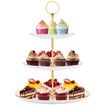 Dessert Cupcake Stand 3 Tier Cup Cake Holder Tower Tea Party Birthday Wedding Plastic Tiered Serving Tray Rod White