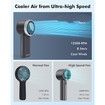 Portable Fan Handheld Mini Fan: High Speed Cooling Fan 10 Hours Battery Life Usb Rechargeable Personal Fan, Black