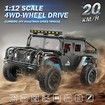 1:12 Scale All-Terrain Remote Control Car,4WD RC Cars with 2.4 GHz,RC Climbing Truck,IPX4 Waterproof Off-Road Vehicle with Two Rechargeable Batteries