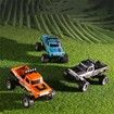 Mini Rc Monster Truck,Mini Monster Trucks,1:64 Scale Monster Truck Remote Control Car with Lights,Mini Rc Truck with Trailer,Mini Drift Rc Car (Gray)